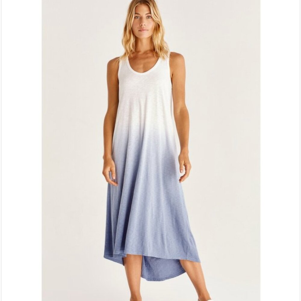 Z Supply White to Blue Ombre Midi Tank Dress- size small